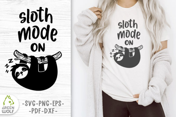 Cute Sleeping Sloth on Branch SVG for Crafts and Graphics