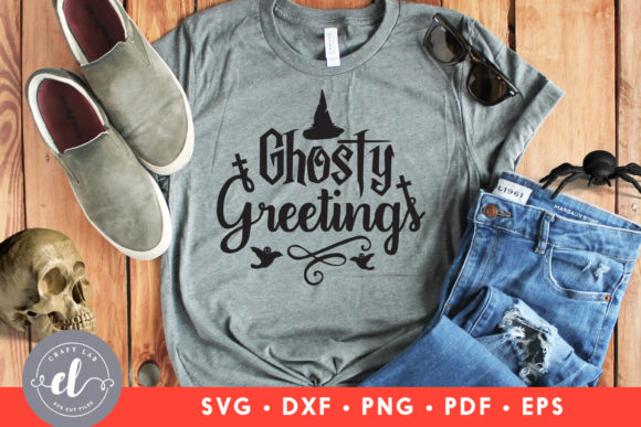 Ghosty Greetings Halloween Graphic for Blogs and Crafts