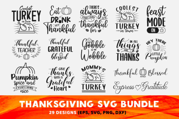 Thanksgiving SVG Design Bundle for Crafts and Graphics