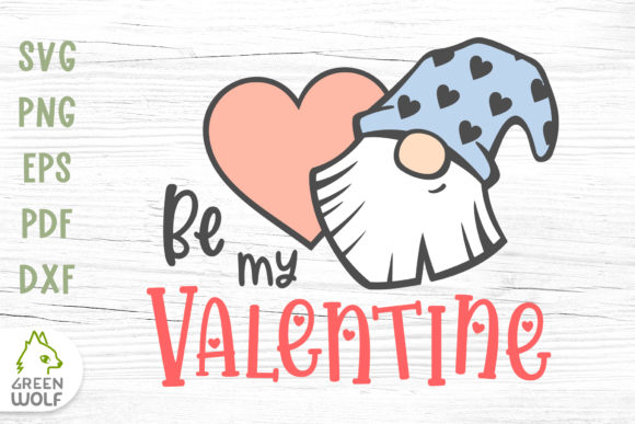 Valentine Gnome Face and Heart Svg for Crafts and Graphics